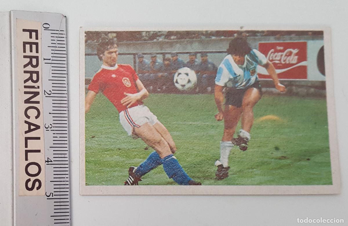 Cromos de f&uacute;tbol: DIEGO ARMANDO MARADONA, MIS ENSE&Ntilde;ANZAS 81, CROMO ESPORT SA, LIGA 1&ordf; DIVISI&Oacute;N 1984 85, SIN PEGAR