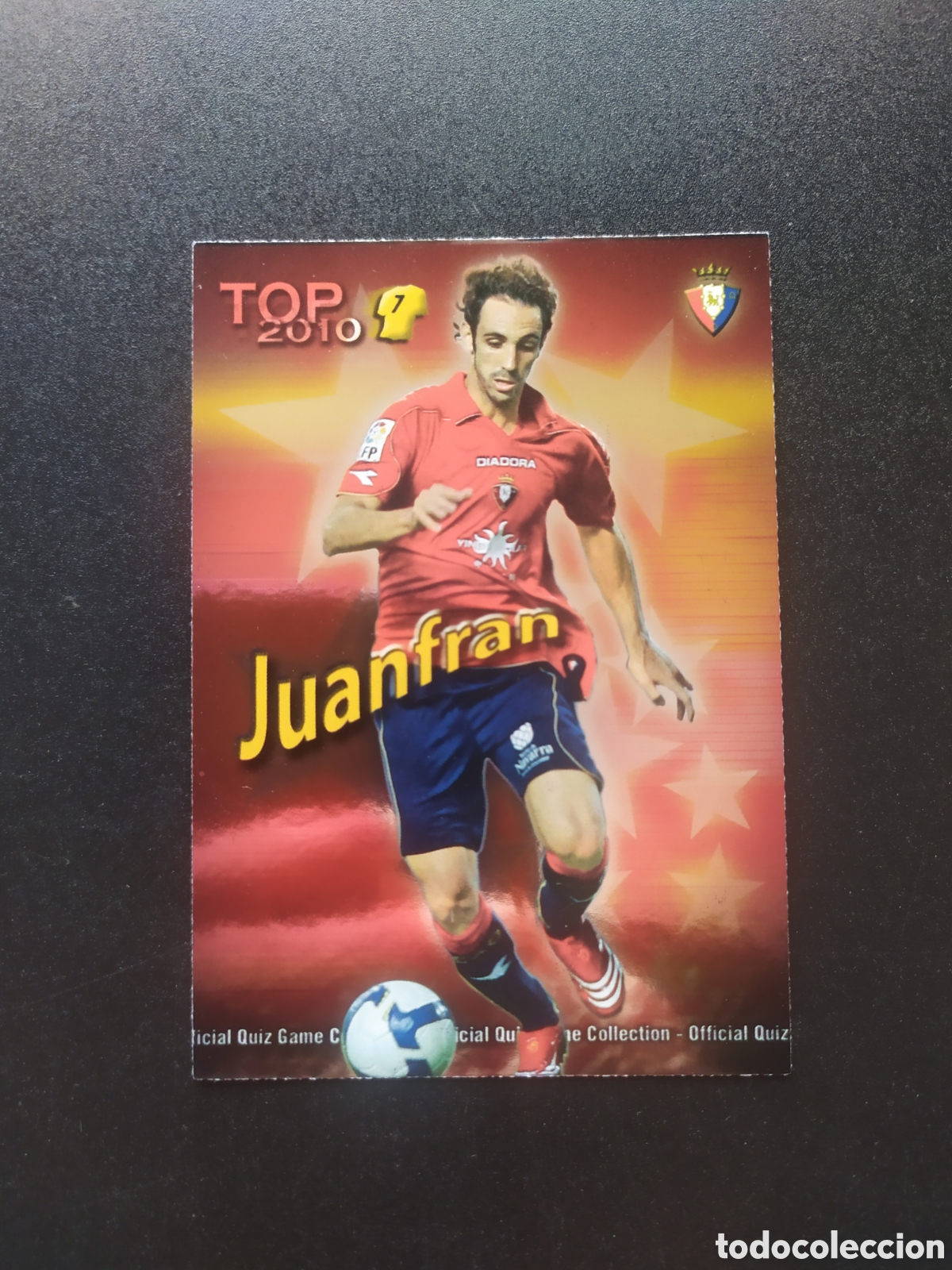 Fu&szlig;ball-Sticker: Mundicromo fichas Liga 2009 2010 09 10 Juanfran top brillo rojo n&deg; 600 Osasuna