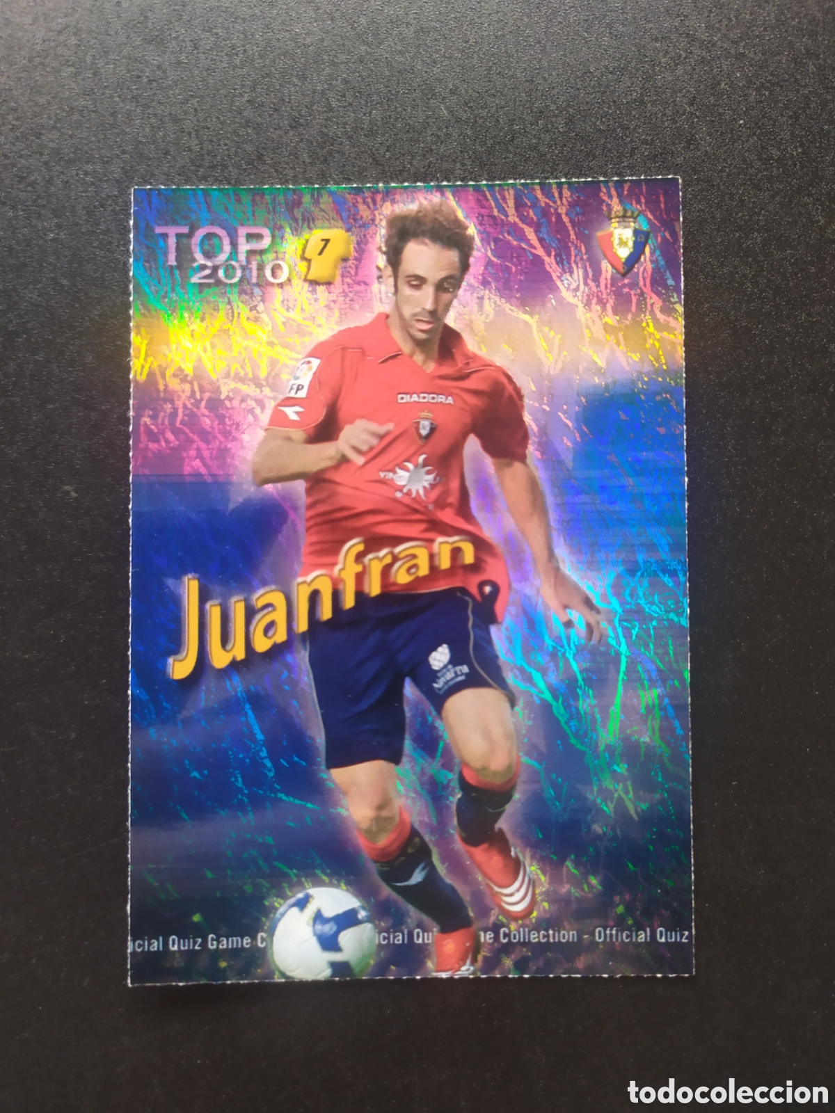 Cromos de f&uacute;tbol: Mundicromo fichas Liga 2009 2010 09 10 Juanfran top brillo jaspeado n&deg; 600 Osasuna