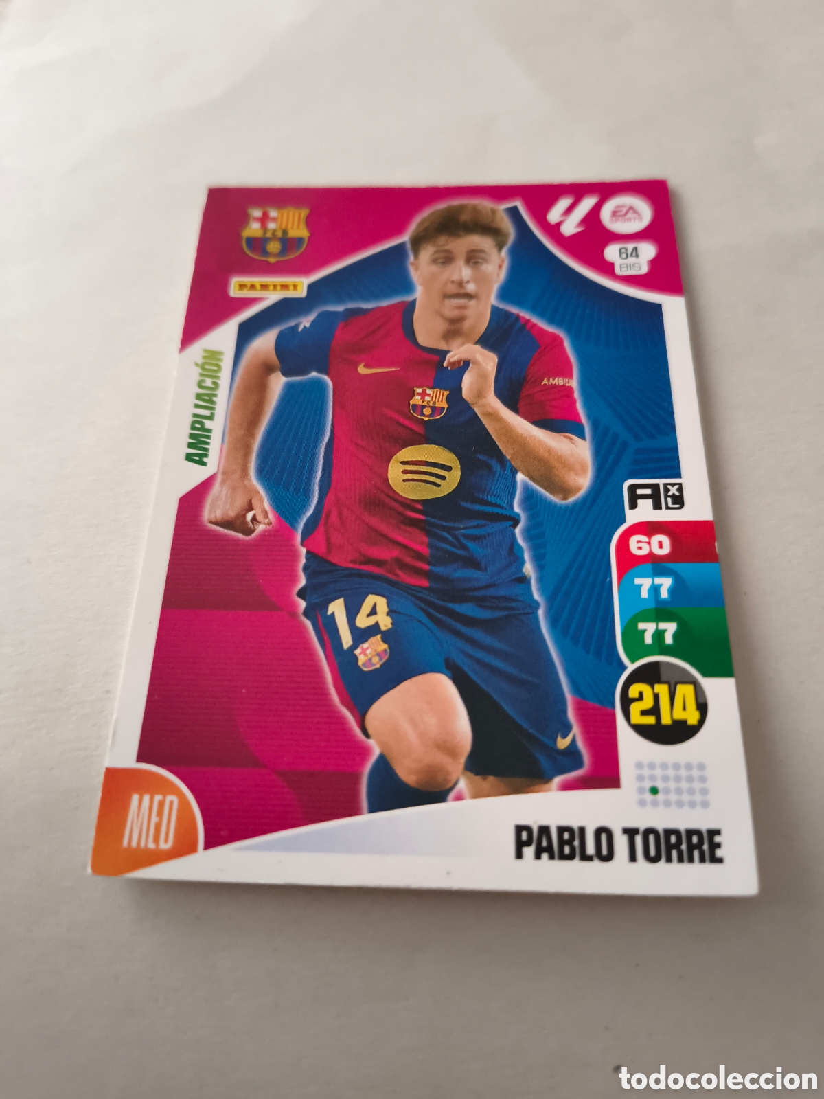 Cromos de f&uacute;tbol: ADRENALYN XL 2024-25 CROMO 55, PABLO TORRE, F.C. BARCELONA