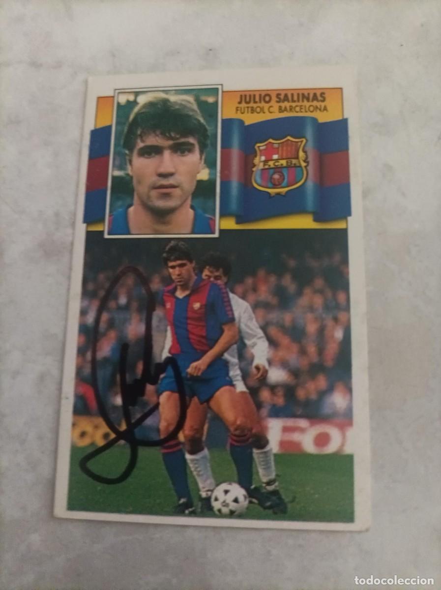 Cromos de f&uacute;tbol: Cromo firmado Julio Salinas