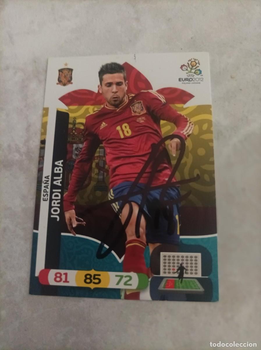 Cromos de f&uacute;tbol: Cromo firmado Jordi Alba