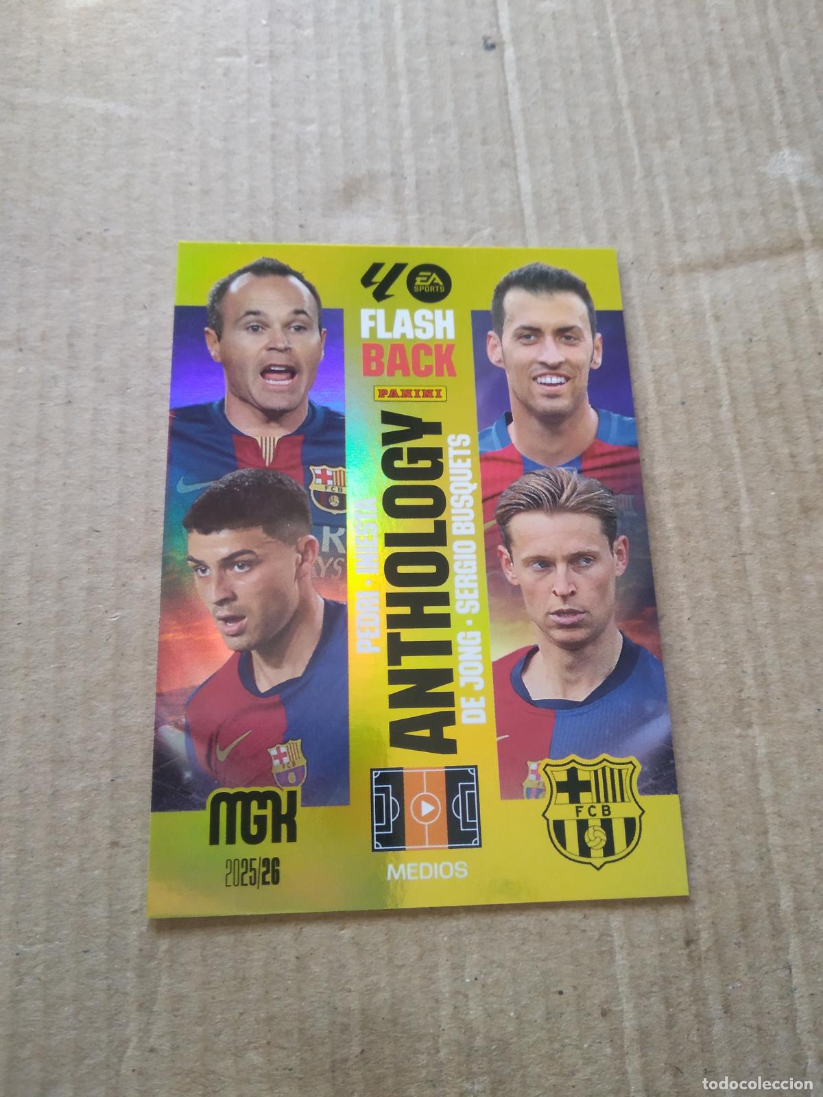Cromos de Futebol: 435 PEDRI INIESTA BUSQUETS DE JONG BAR&Ccedil;A CROMO FUTBOL PANINI LIGA MGKS 25-26 MEGACRACKS 2025-2026