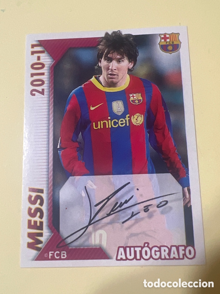 Cromos de f&uacute;tbol: E134. CROMO n&ordm; 119 MESSI AUT&Oacute;GRAFO COLECCI&Oacute;N OFICIAL BARCELONA 2010-2011 DE PANINI