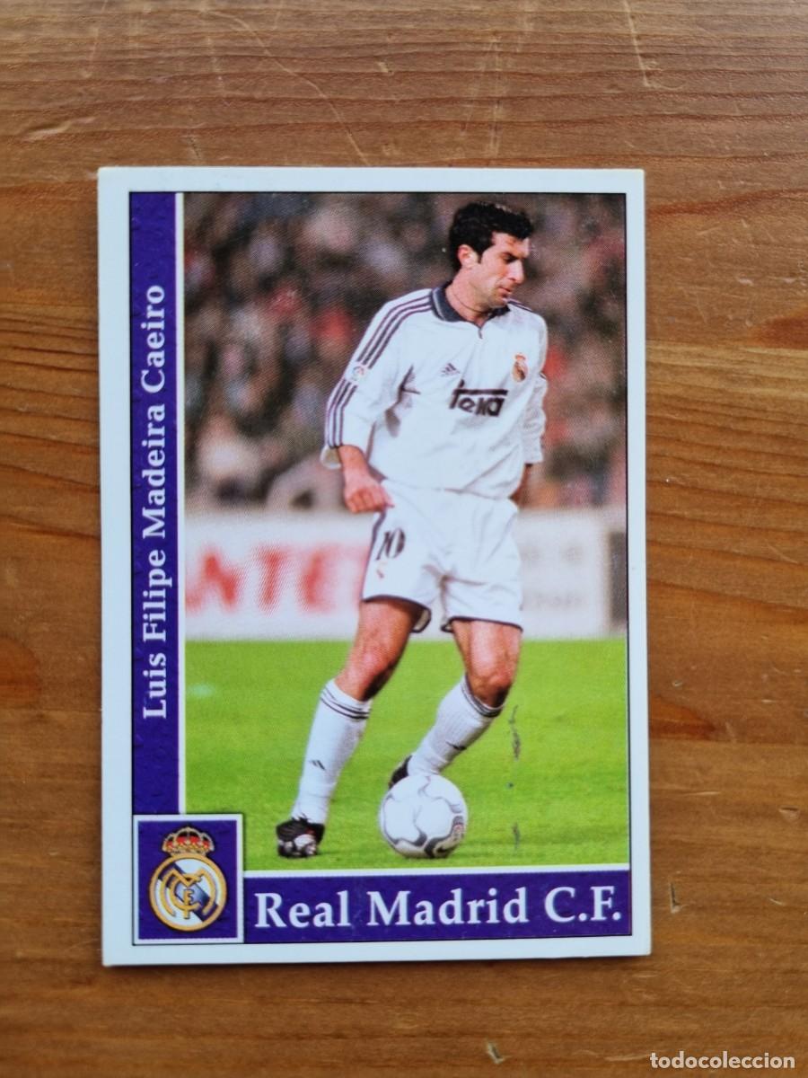 Football Stickers: 18 FIGO (Real Madrid CF). Las Fichas de la Liga 2001 2002 01 02 (Mundicromo)
