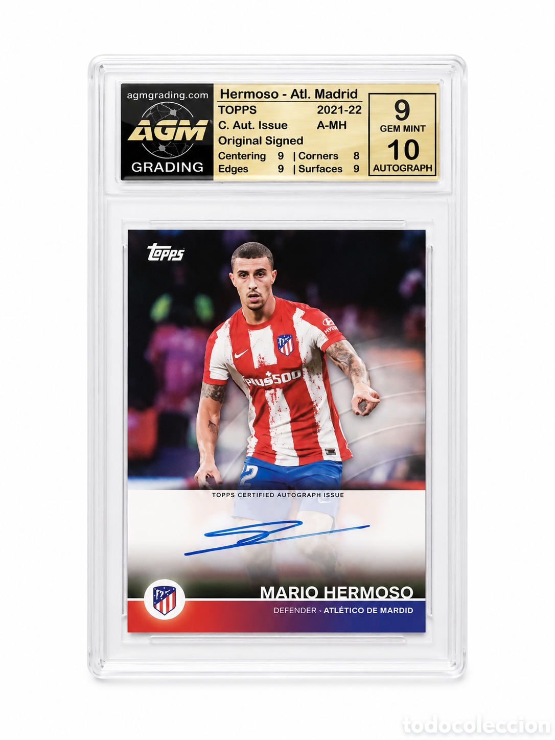 Cromos de f&uacute;tbol: 2021-22 Topps Atletico Madrid Aut&oacute;grafo - Mario Hermoso AGM 9 (NO PSA)