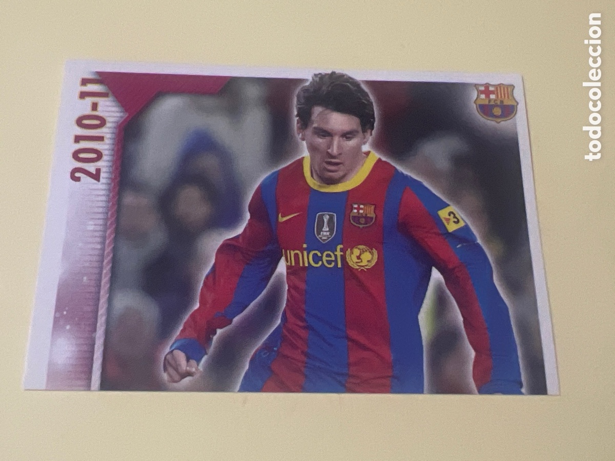 Cromos de f&uacute;tbol: E140. CROMO n&ordm; 117-118 MESSI COLECCI&Oacute;N OFICIAL BARCELONA 2010-2011 DE PANINI.