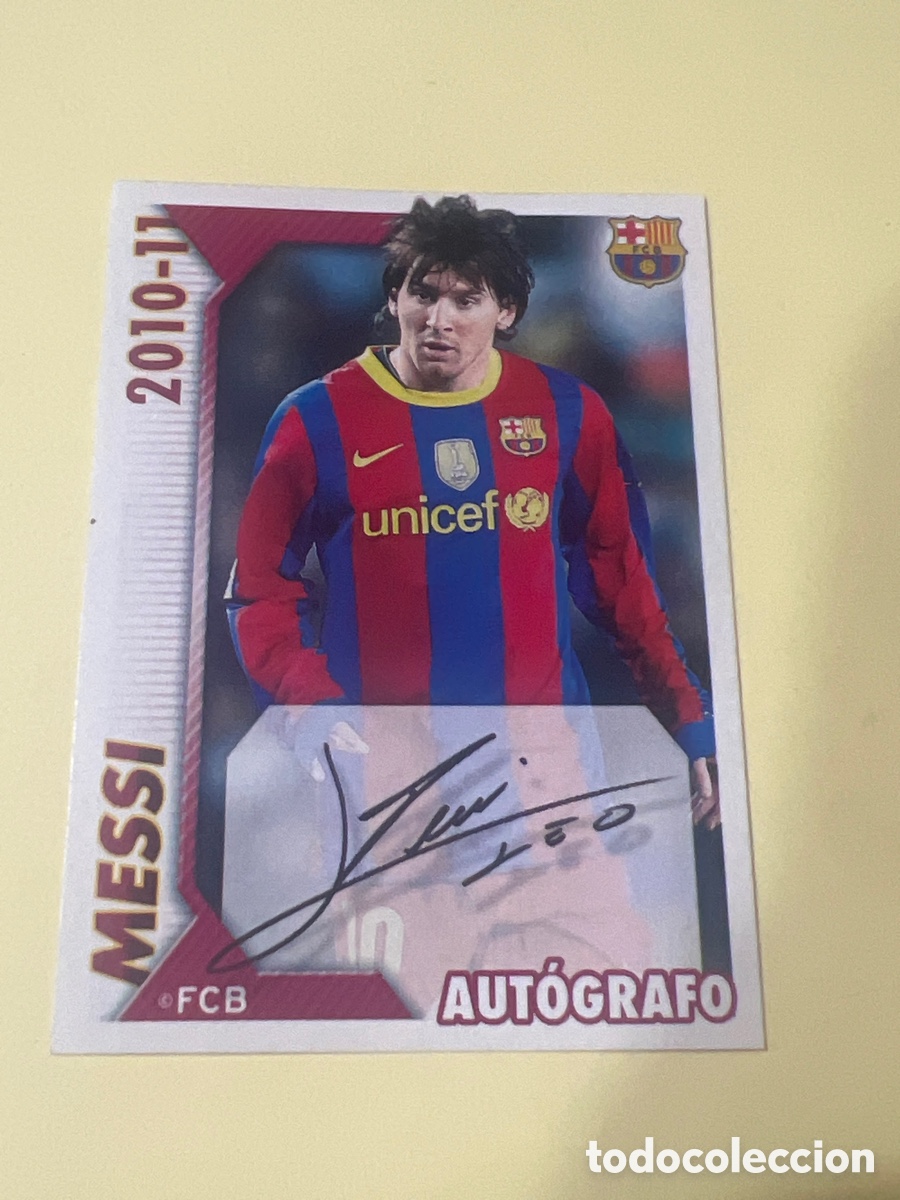 Cromos de f&uacute;tbol: E147. CROMO n&ordm; 119 MESSI AUT&Oacute;GRAFO COLECCI&Oacute;N OFICIAL BARCELONA 2010-2011 DE PANINI