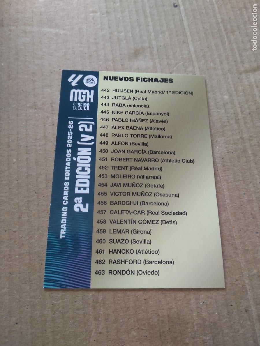 Cromos de f&uacute;tbol: INDICE CHECKLIST 2 EDICION 2 CROMO FUTBOL PANINI LIGA MGKS 25-26 MEGACRACKS 2025-2026