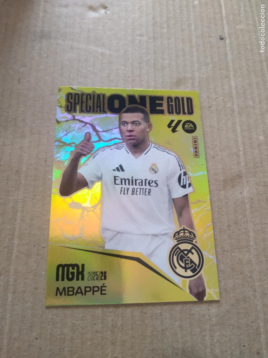 Cromos de f&uacute;tbol: MBAPPE REAL MADRID SPECIAL ONE GOLD CROMO FUTBOL PANINI LIGA MGKS 25-26 MEGACRACKS 2025-2026