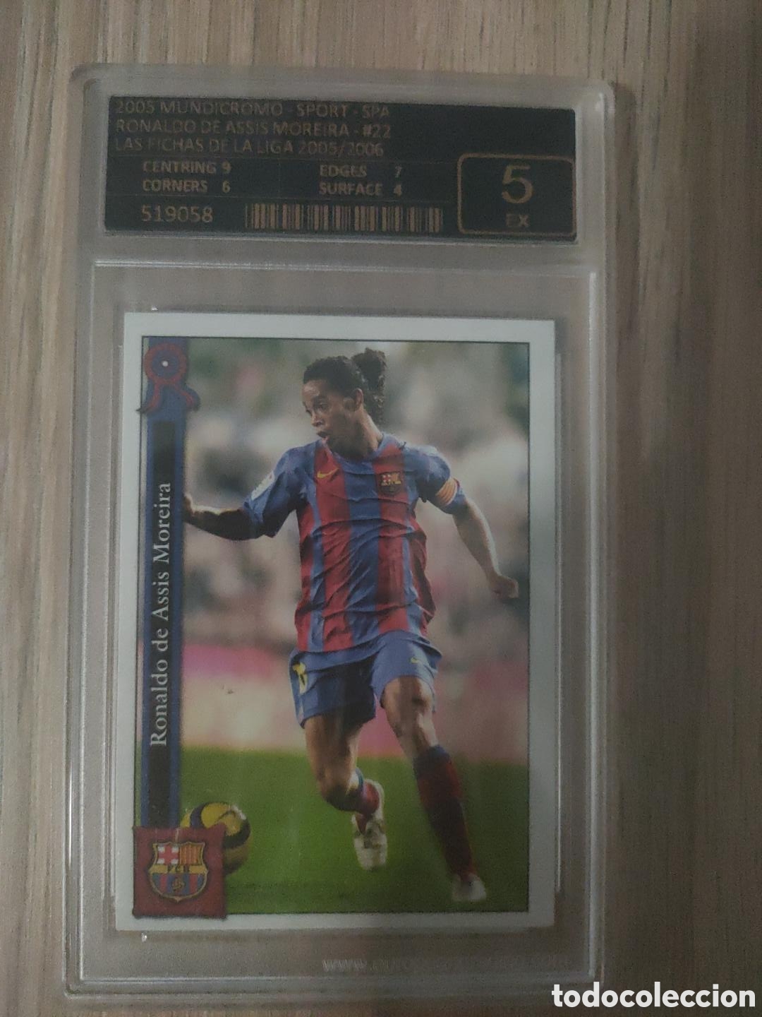 Cromos de f&uacute;tbol: RONALDINHO FC BARCELONA #22 - MUNDICROMO LFP 2005-06 European Grading 5 (NO PSA)