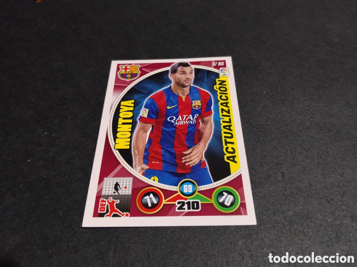 Cromos de f&uacute;tbol: Cromo futbol Montoya, Barcelona