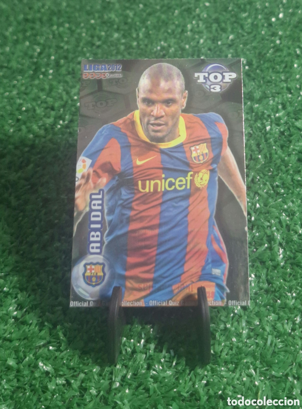 Cromos de f&uacute;tbol: ABIDAL TOP 3 2012 QUIZ GAME