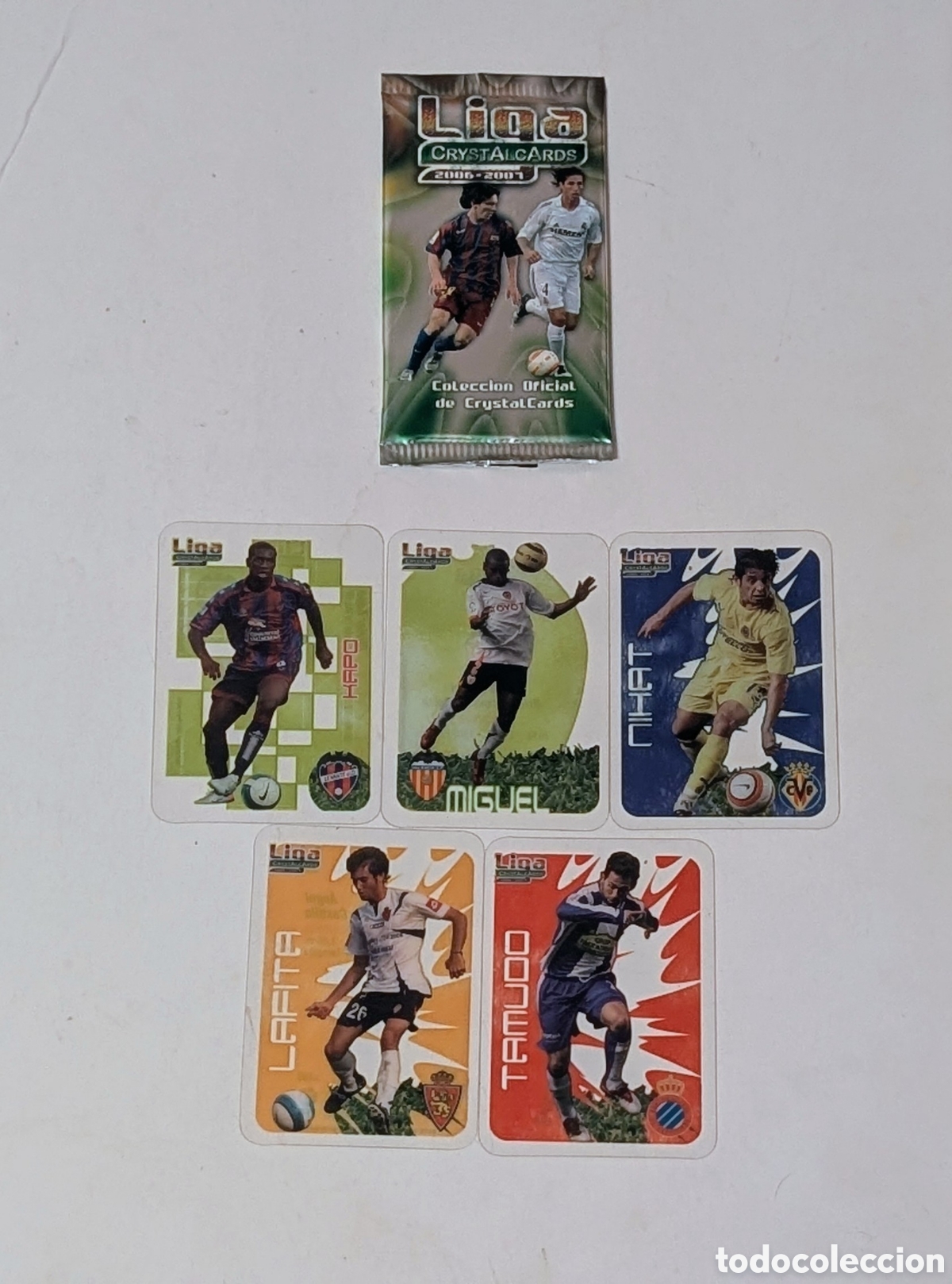 Cromos de f&uacute;tbol: Sobre vac&iacute;o cromos Futbol + cromos. Liga Crystal Cards. 2006/2007