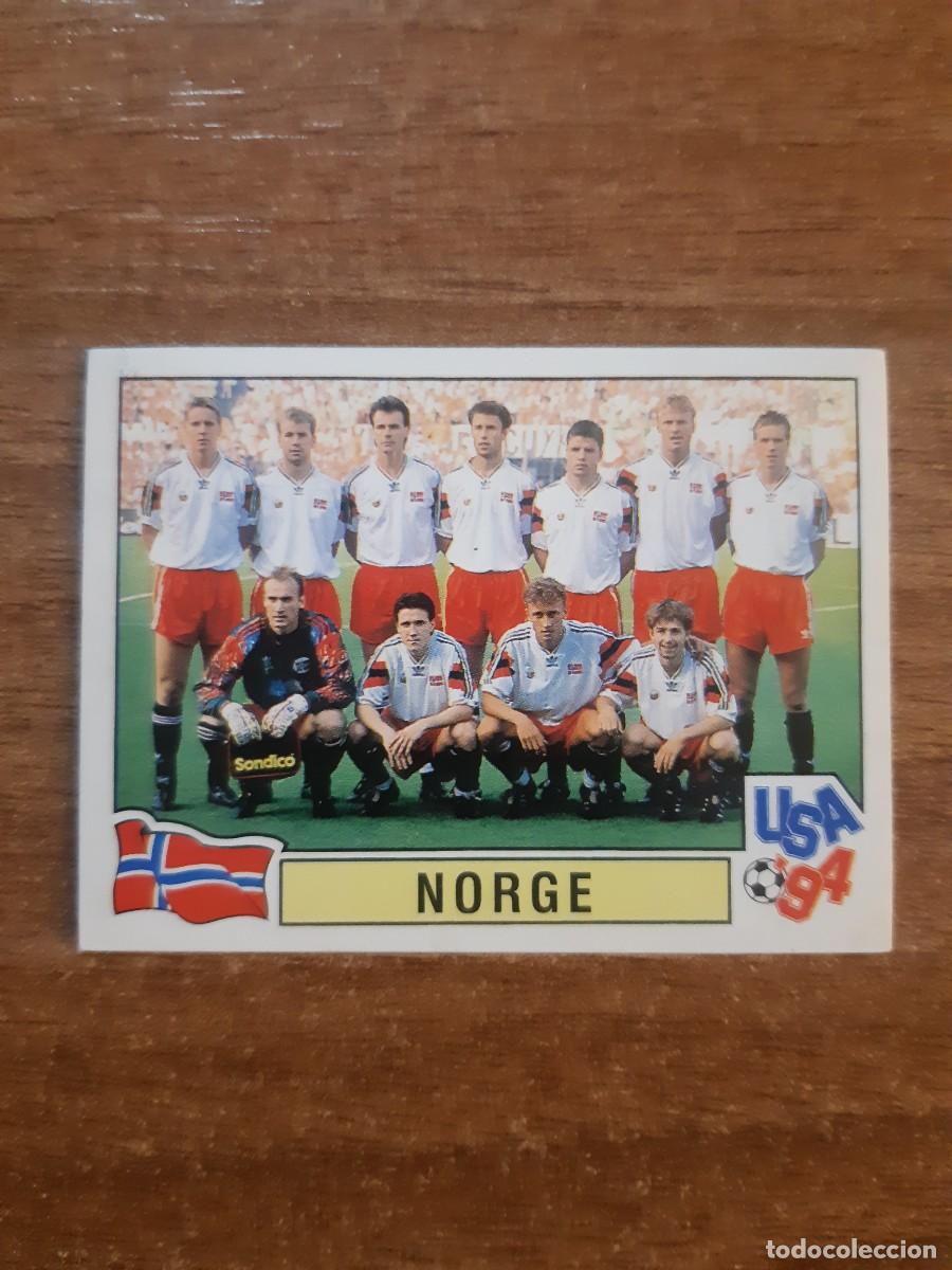 Cromos de f&uacute;tbol: N&deg;353 Alineaci&oacute;n Norge (Noruega) Mundial USA 94 PANINI. Nunca pegado