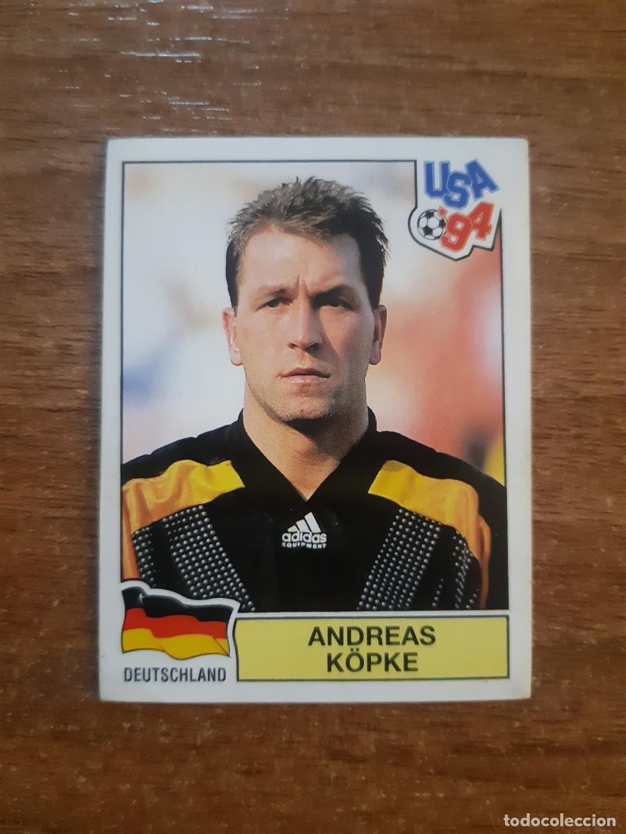 Cromos de f&uacute;tbol: N&deg;186 Andreas K&ouml;pke (Alemania) Mundial USA 94 PANINI. Nunca pegado