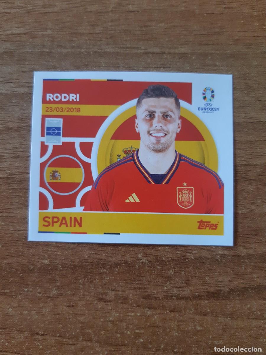 Cromos de f&uacute;tbol: ESP 13 RODRI ESPA&Ntilde;A EURO 2024 TOPPS STICKERS EUROCOPA ALEMANIA 2024. NUEVO SIN PEGAR