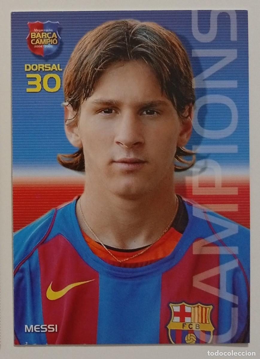 Cromos de f&uacute;tbol: Carta Leo Messi debut 2004 2005 BAR&Ccedil;A