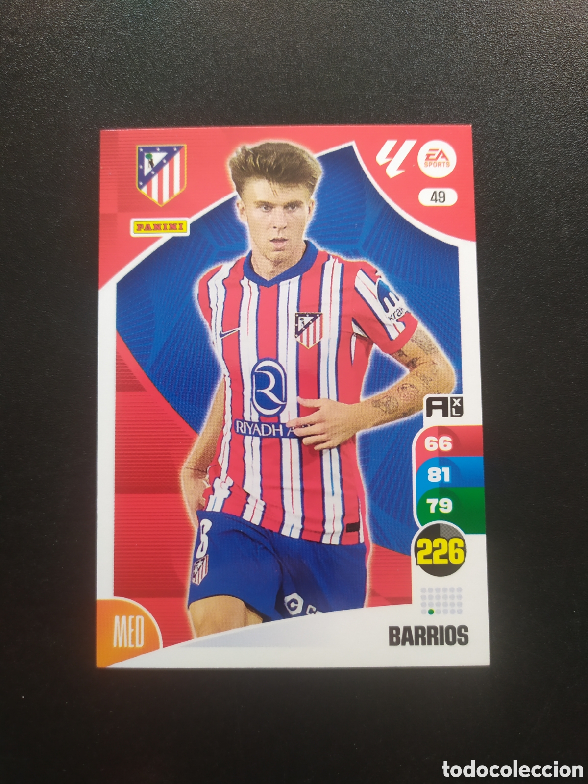 Cromos de f&uacute;tbol: Adrenalyn 2024 2025 24 25 panini Barrios n&deg; 49 Atl&eacute;tico Madrid