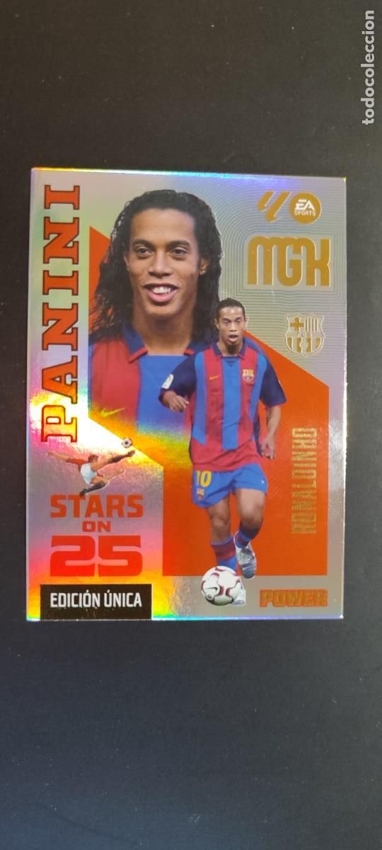 Cromos de f&uacute;tbol: MEGACRACKS 26/27 CARD POWER STARS ON 25 RONALDINHO FC BARCELONA # 436P PANINI EDICION UNICA