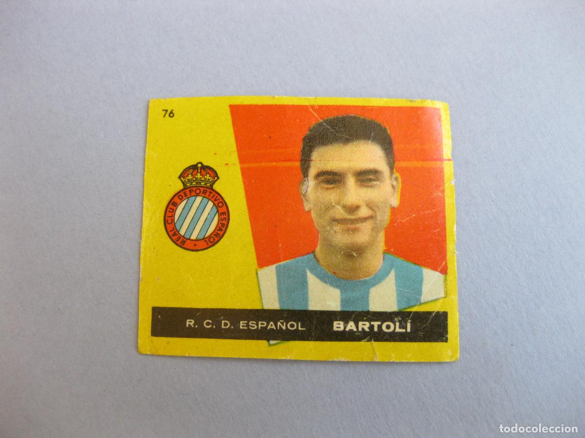 Cromos de f&uacute;tbol: CROMO DE BARTOLI N&ordm; 76. REAL CLUB DEPORTIVO ESPA&Ntilde;OL. ALBUM DE CROMOS CAMPEONES BRUGUERA 1959