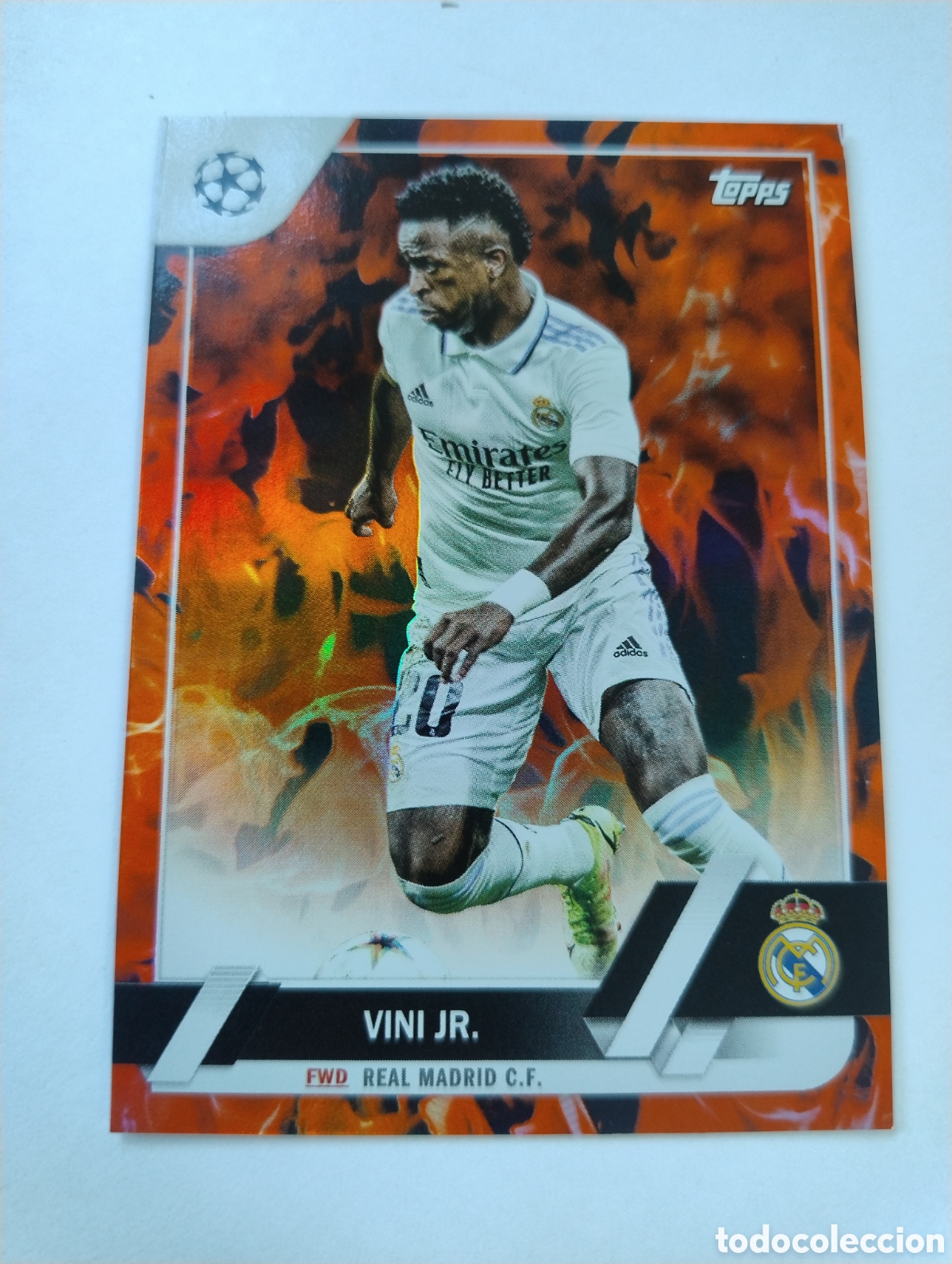 Cromos de f&uacute;tbol: 20 - Vini Jr Vinicius - Real Madrid - Topps Flagship Paralela Fuego 2023