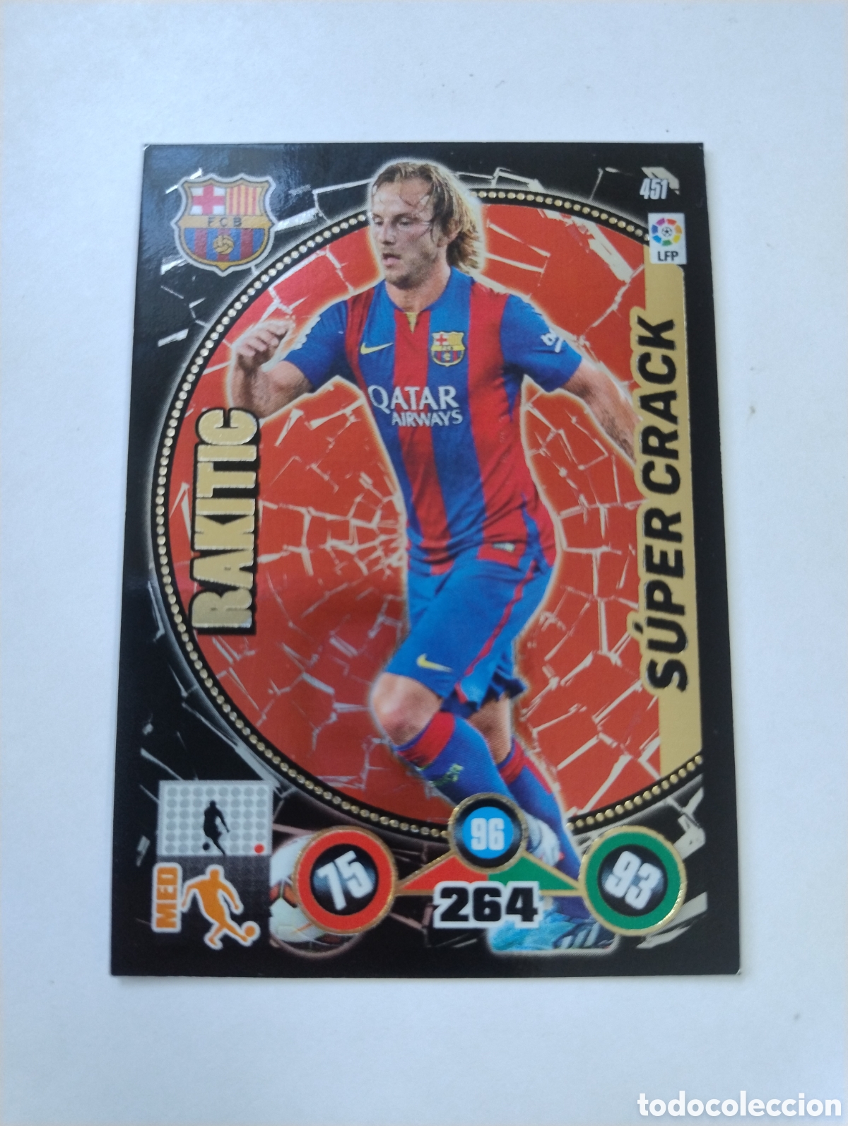 Cromos de f&uacute;tbol: 451 - Rakitic - Barcelona - Adrenalyn XL Liga 2016 - 2017 Super Crack