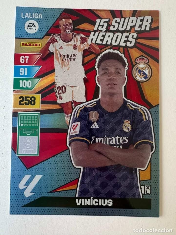 Cromos de f&uacute;tbol: Vinicius Real Madrid 15 Super H&eacute;roes Adrenalyn 2023-24