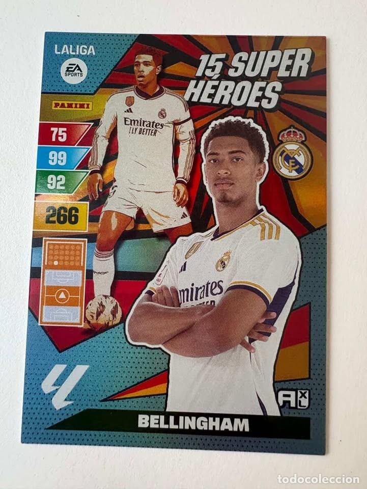 Cromos de f&uacute;tbol: Bellingham Real Madrid 15 Super H&eacute;roes Adrenalyn 2023-24