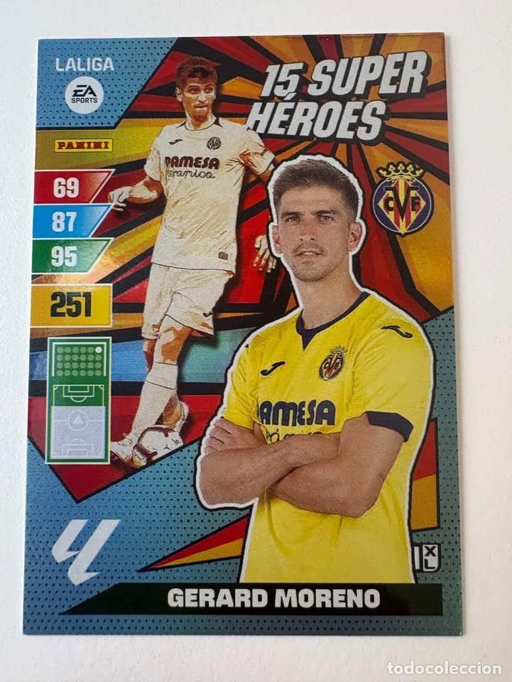 Football Stickers: Gerard Moreno Vilarreal 15 Super H&eacute;roes Adrenalyn 2023-24