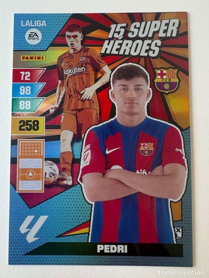 Fu&szlig;ball-Sticker: Pedri Bar&ccedil;a 15 Super H&eacute;roes Adrenalyn 2023-24