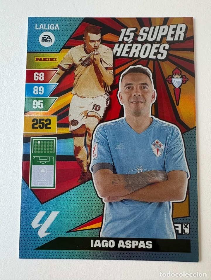 Fu&szlig;ball-Sticker: Iago Aspas Celta 15 Super H&eacute;roes Adrenalyn 2023-24
