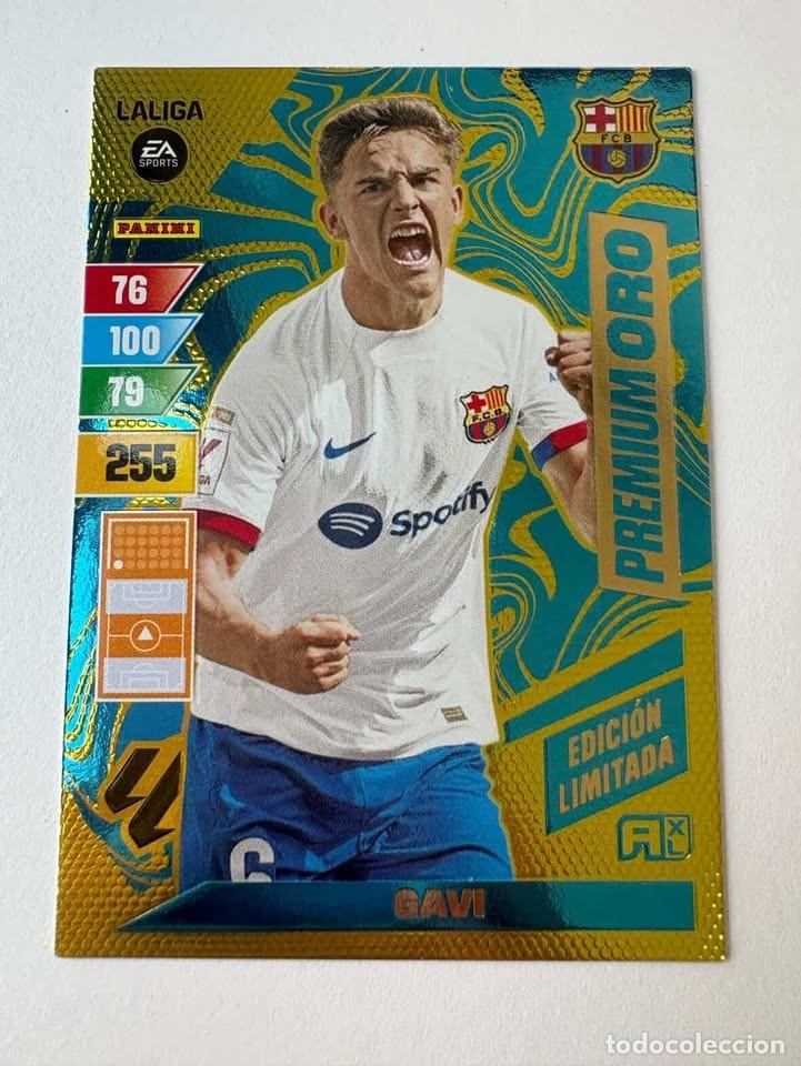 Fu&szlig;ball-Sticker: Gavi Bar&ccedil;a Premium Oro Edici&oacute;n Limitada Adrenalyn 2023-24