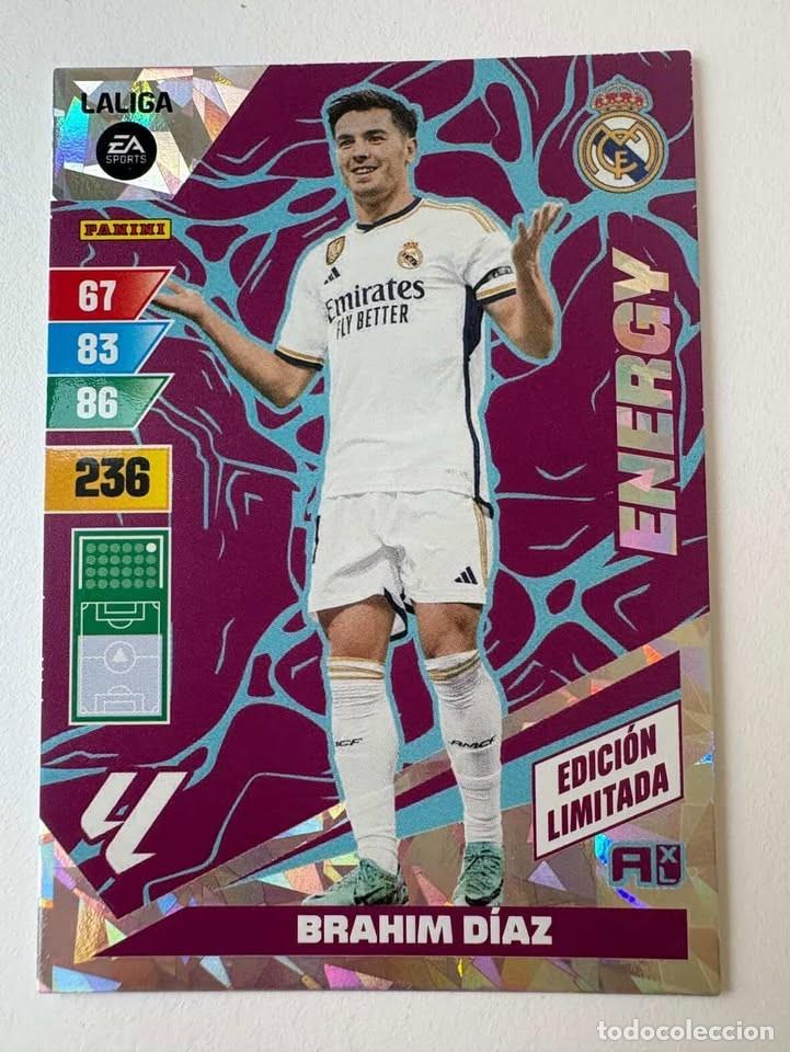 Cromos de f&uacute;tbol: Brah&iacute;m D&iacute;az Real Madrid Energy Edici&oacute;n Limitada Adrenalyn 2023-24