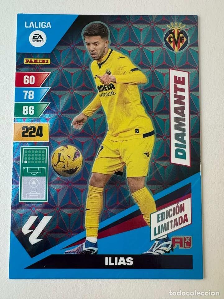 Cromos de f&uacute;tbol: Ilias Villareal DIamante Edici&oacute;n Limitada Adrenalyn 2023-24