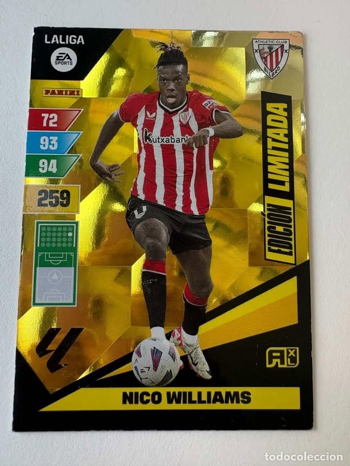 Cromos de f&uacute;tbol: Nico Williams Athletic Club de Bilbao Edici&oacute;n Limitada Adrenalyn 2023-24