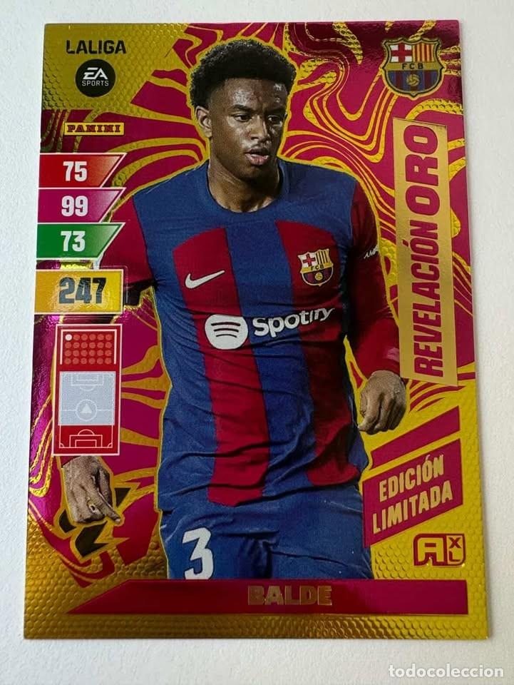 Figurine di Calcio: Balde Bar&ccedil;a Revelaci&oacute;n Oro Edici&oacute;n Limitada Adrenalyn 2023-24