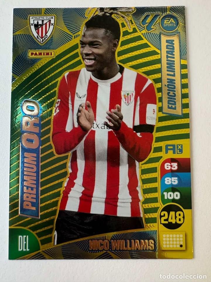 Figurine di Calcio: Nico Williams Athletic Club de Bilbao Premium Oro Edici&oacute;n Limitada Adrenalyn 2024-25