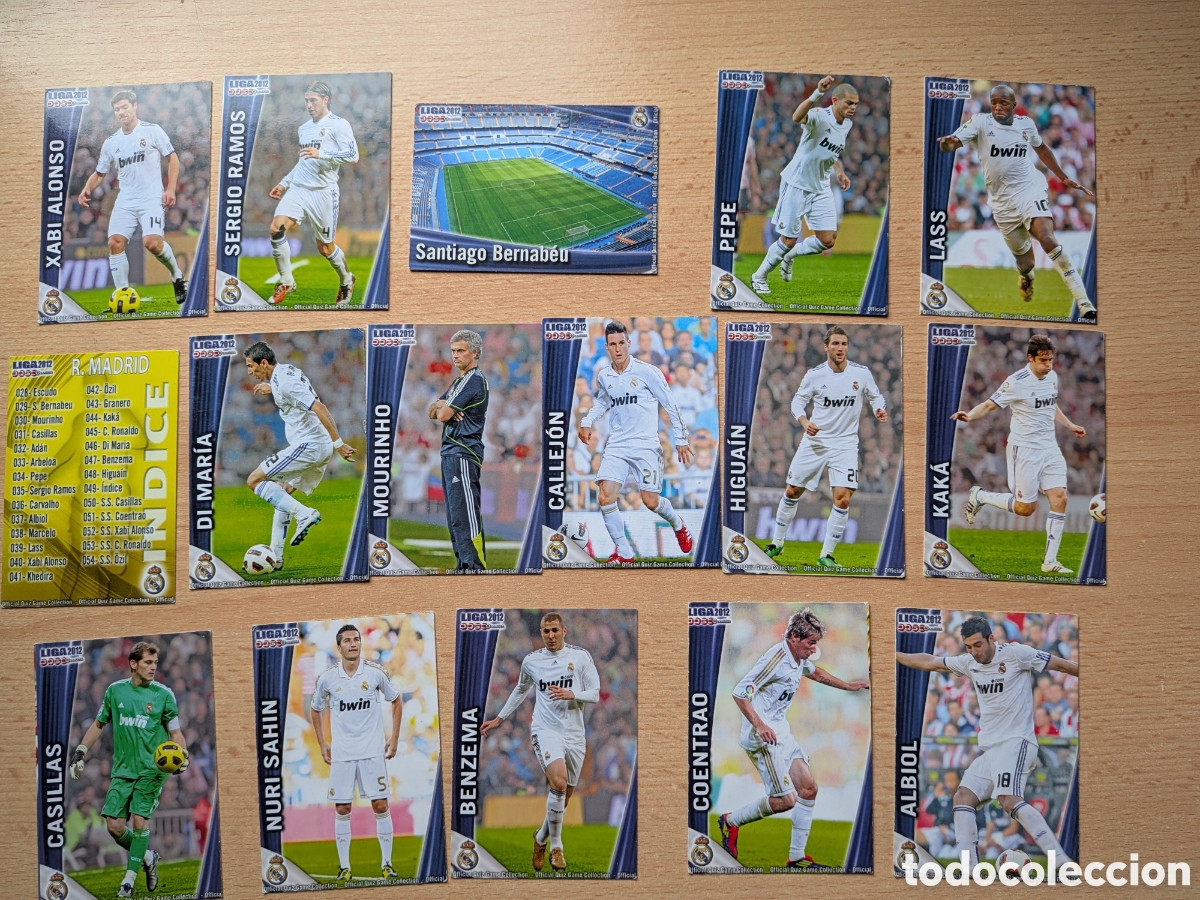 Cromos de f&uacute;tbol: Lote 16 cromos Real Madrid &ndash; Mundicromo Liga 2012 &ndash; Quiz Game Collection