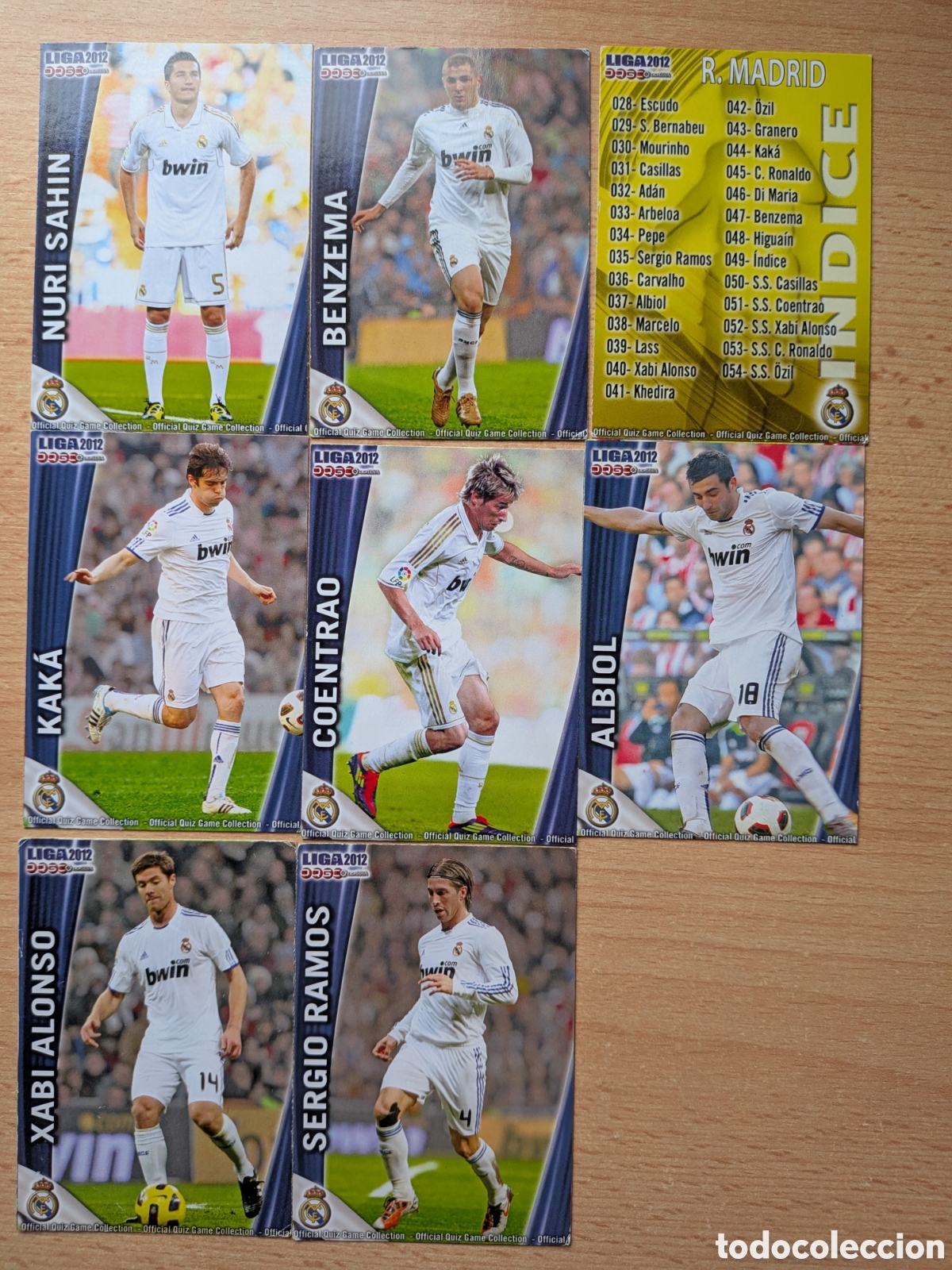 Cromos de f&uacute;tbol: Lote Real Madrid 8 cromos &ndash; Mundicromo Liga 2012 &ndash; Ramos, Kak&aacute;, Benzema...