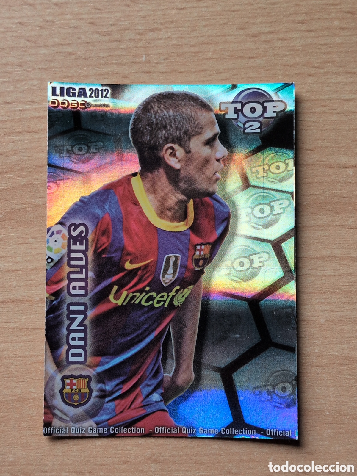 Cromos de f&uacute;tbol: Dani Alves top 2 Multicolor brillante Mundicromo 2012