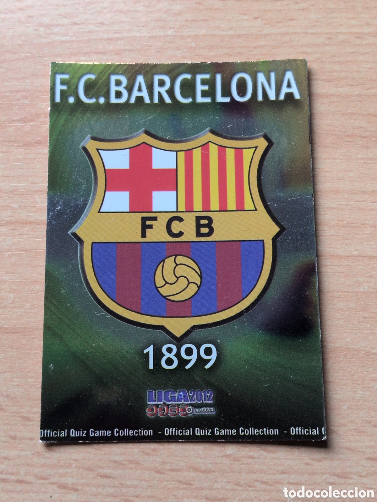 Cromos de f&uacute;tbol: Escudo brillante Barcelona Mundicromo 2012