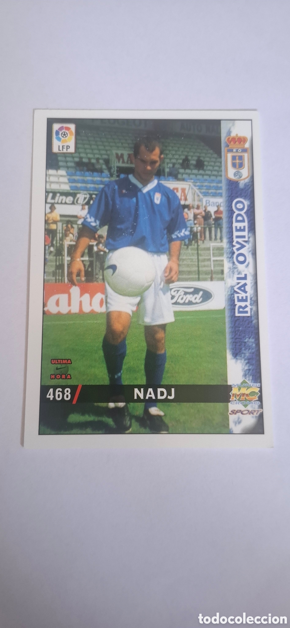 Cromos de f&uacute;tbol: Real Oviedo -N&ordm; 468 Nadj -&Uacute;ltima Hora -Mundicromo Las Fichas de la Liga 1998-1999-98-99