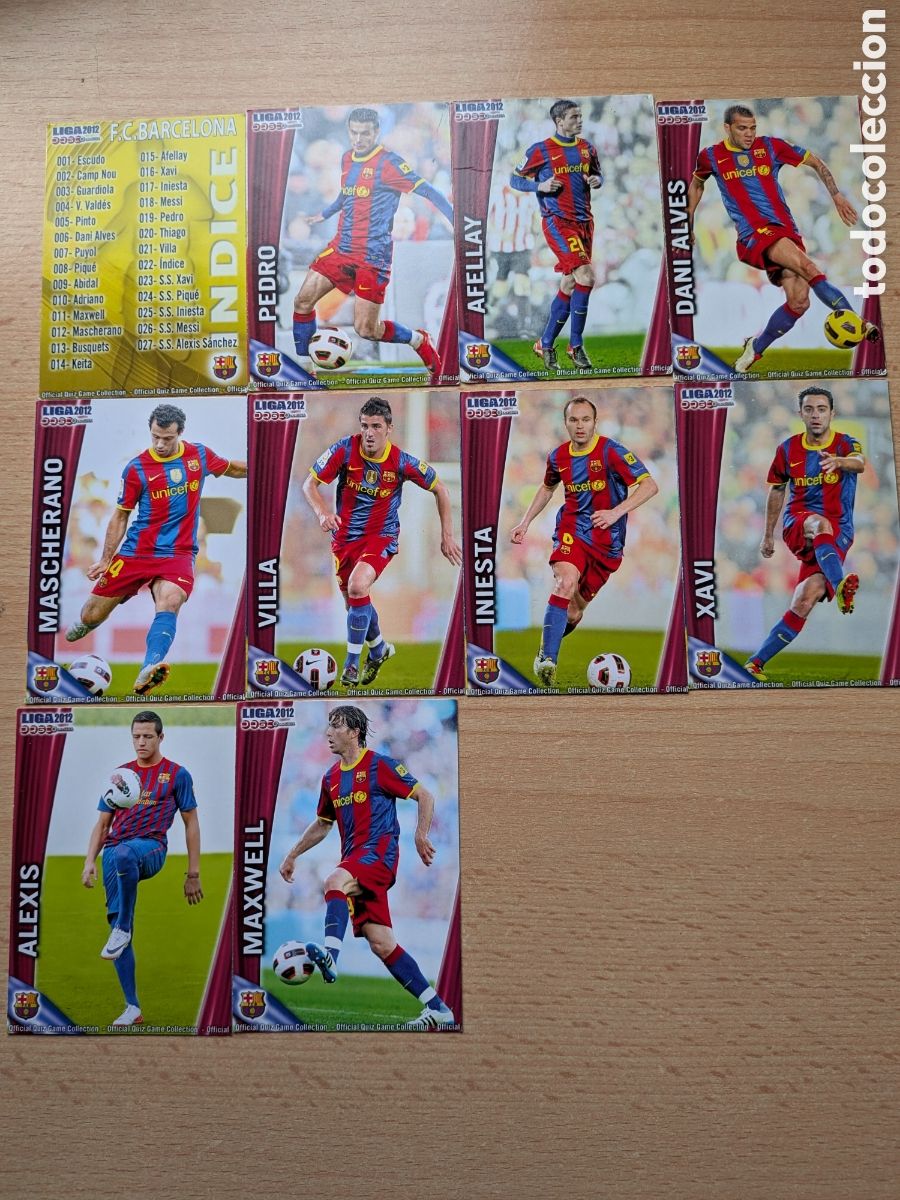 Cromos de f&uacute;tbol: Lote de 10 cromos Barcelona Mundicromo 2012