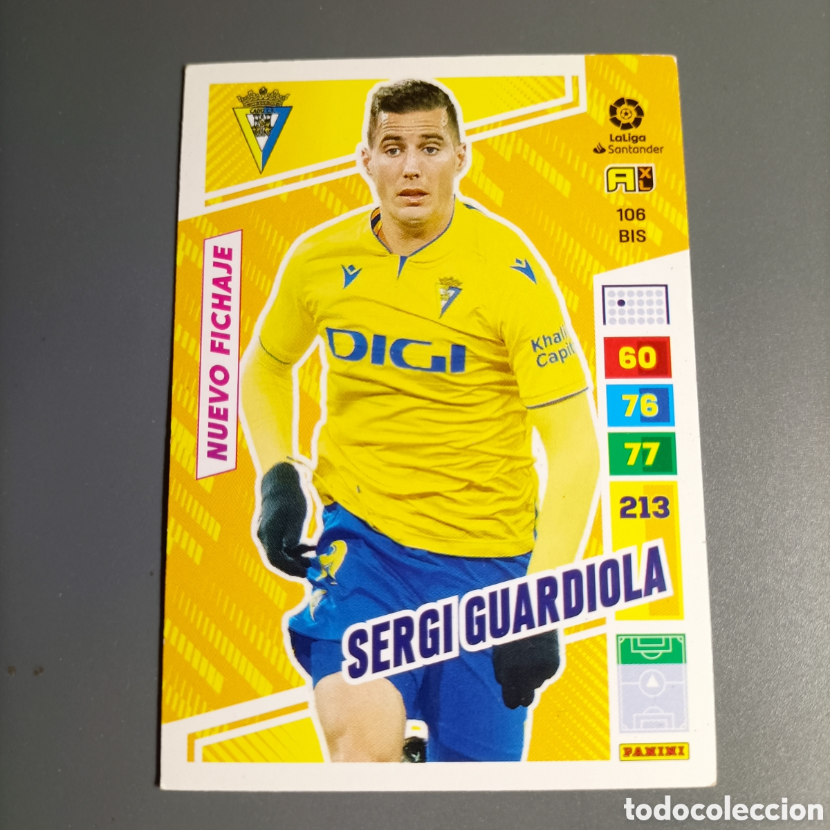 Cromos de f&uacute;tbol: ADRENALYN LIGA 2022-2023 (C&Aacute;DIZ) №106 BIS. SERGI GUARDIOLA / NUEVO FICHAJE