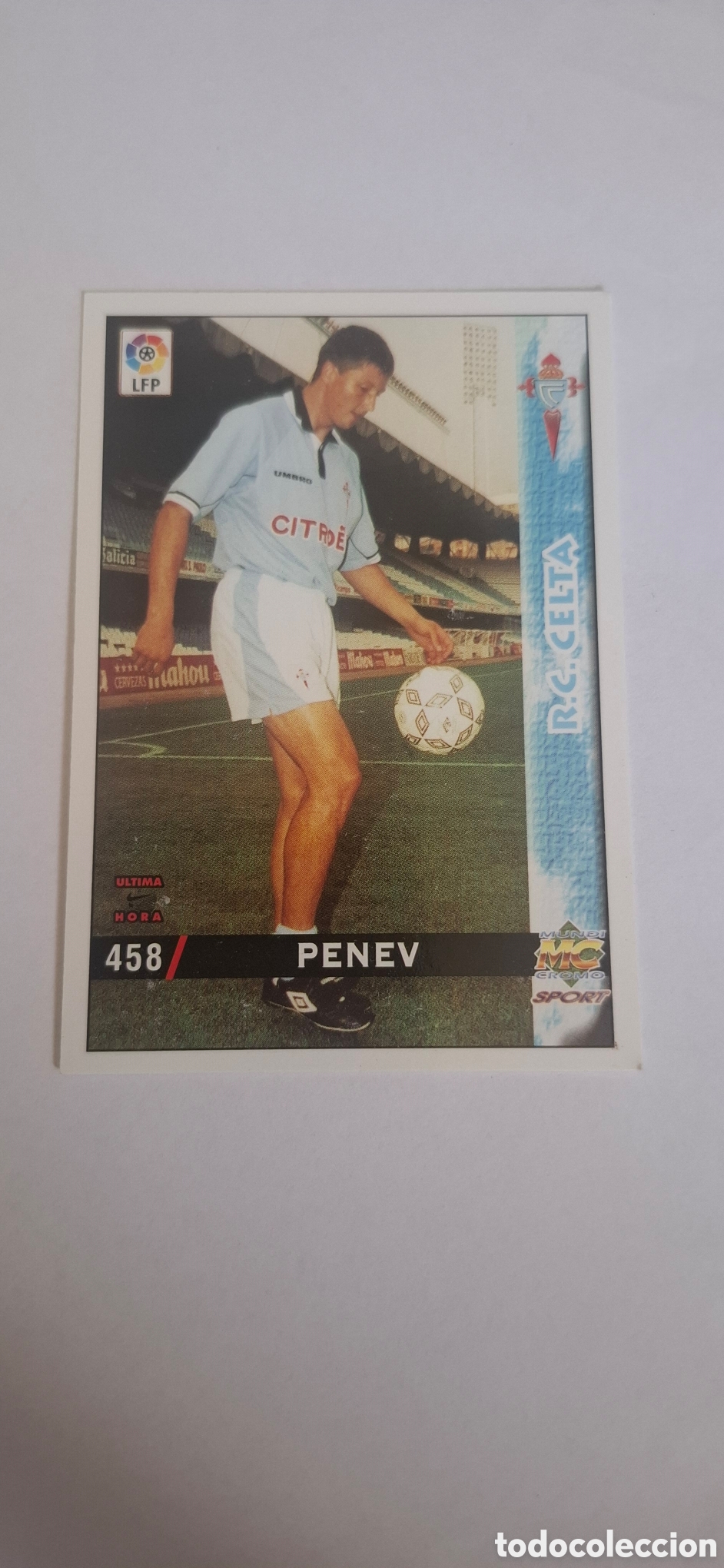 Figurine di Calcio: Celta de Vigo -N&ordm; 458 Penev -&Uacute;ltima Hora -Mundicromo Las Fichas de la Liga 1998-1999-98-99