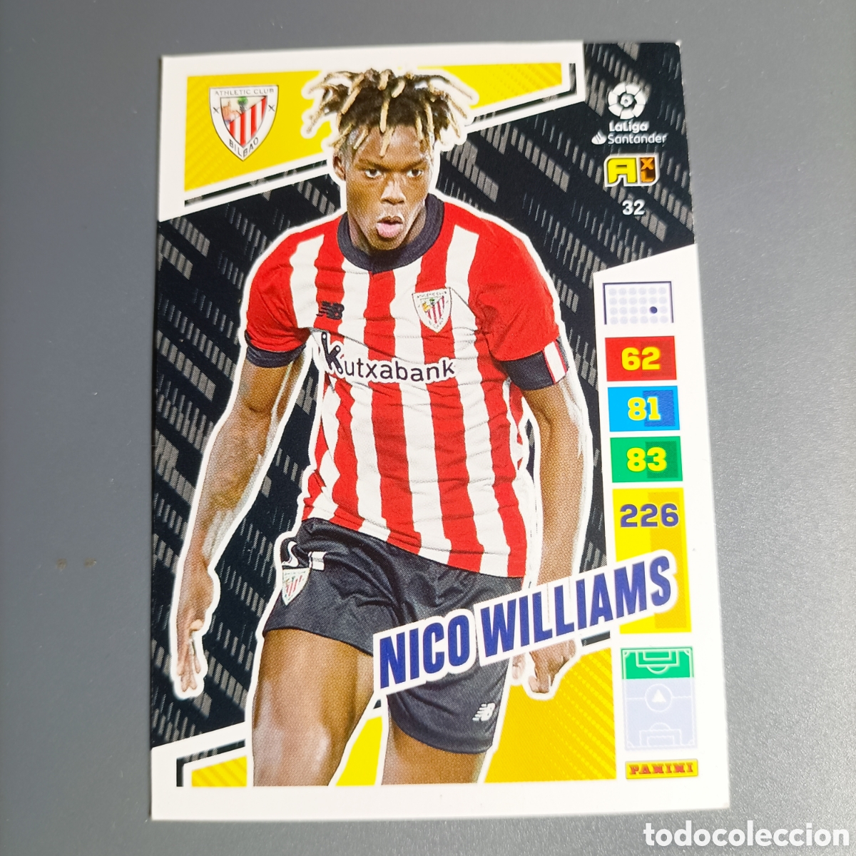 Cromos de f&uacute;tbol: ADRENALYN LIGA 2022-2023 (ATHLETIC) №32 NICO WILLIAMS