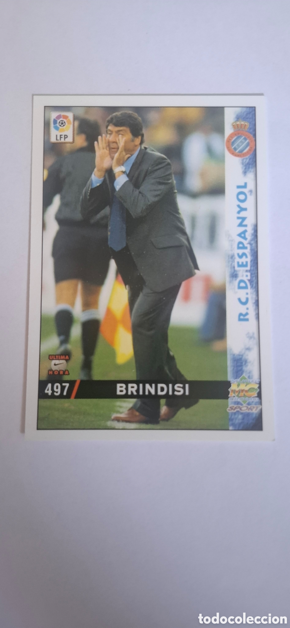 Cromos de f&uacute;tbol: R.C.D. Espanyol-Espanyol -N&ordm; 497 Brindisi-&Uacute;ltima Hora -Mundicromo Las Fichas la Liga 1998-1999-98-99