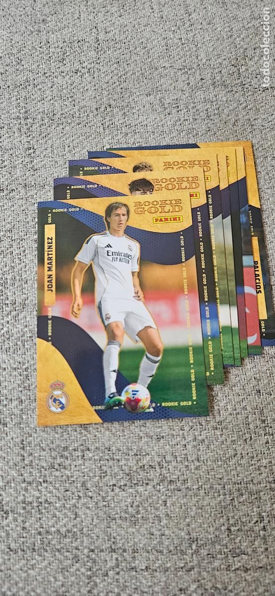 Cromos de f&uacute;tbol: Joan Mart&iacute;nez - 56 - Real Madrid - Rookie Gold - liga 2025 2026 25 26 real madrid panini set