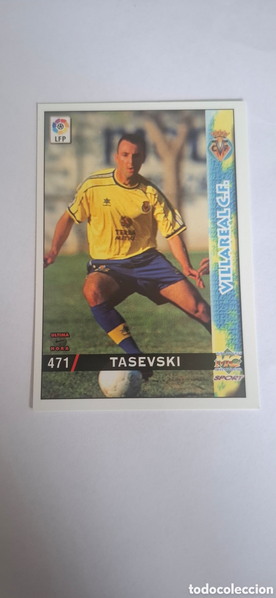 Figurine di Calcio: Villarreal -N&ordm; 471 Tasevski -&Uacute;ltima Hora -Mundicromo Las Fichas de la Liga 1998-1999-98-99